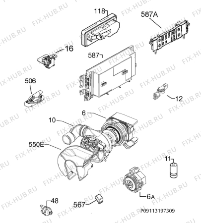 Схема №10 F56322W0 с изображением Микромодуль для посудомойки Aeg 973911516219046